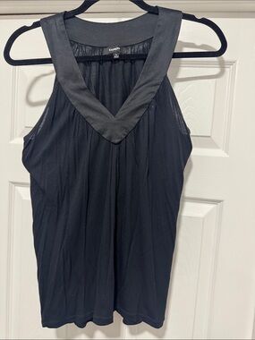 Express Satin-Trim V-Neck Black Camisole